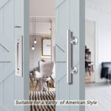 12 in. Stainless Steel Ladder Sliding Barn Door Handle with Hook Lock Latch - Super Arbor