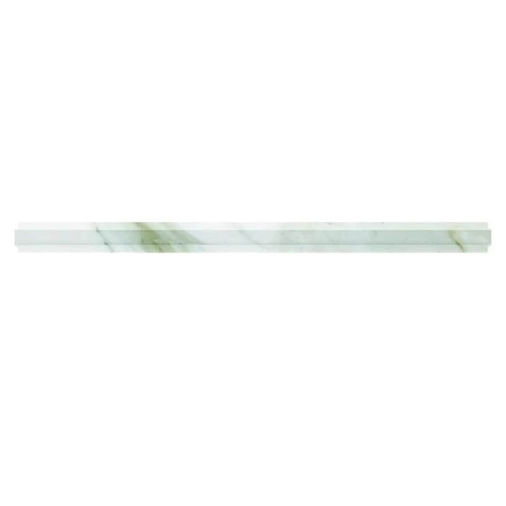 Apollo Tile 10-Pack Snow White 1-in x 12-in Marble Pencil Tile (0.667-sq. ft/ Carton)