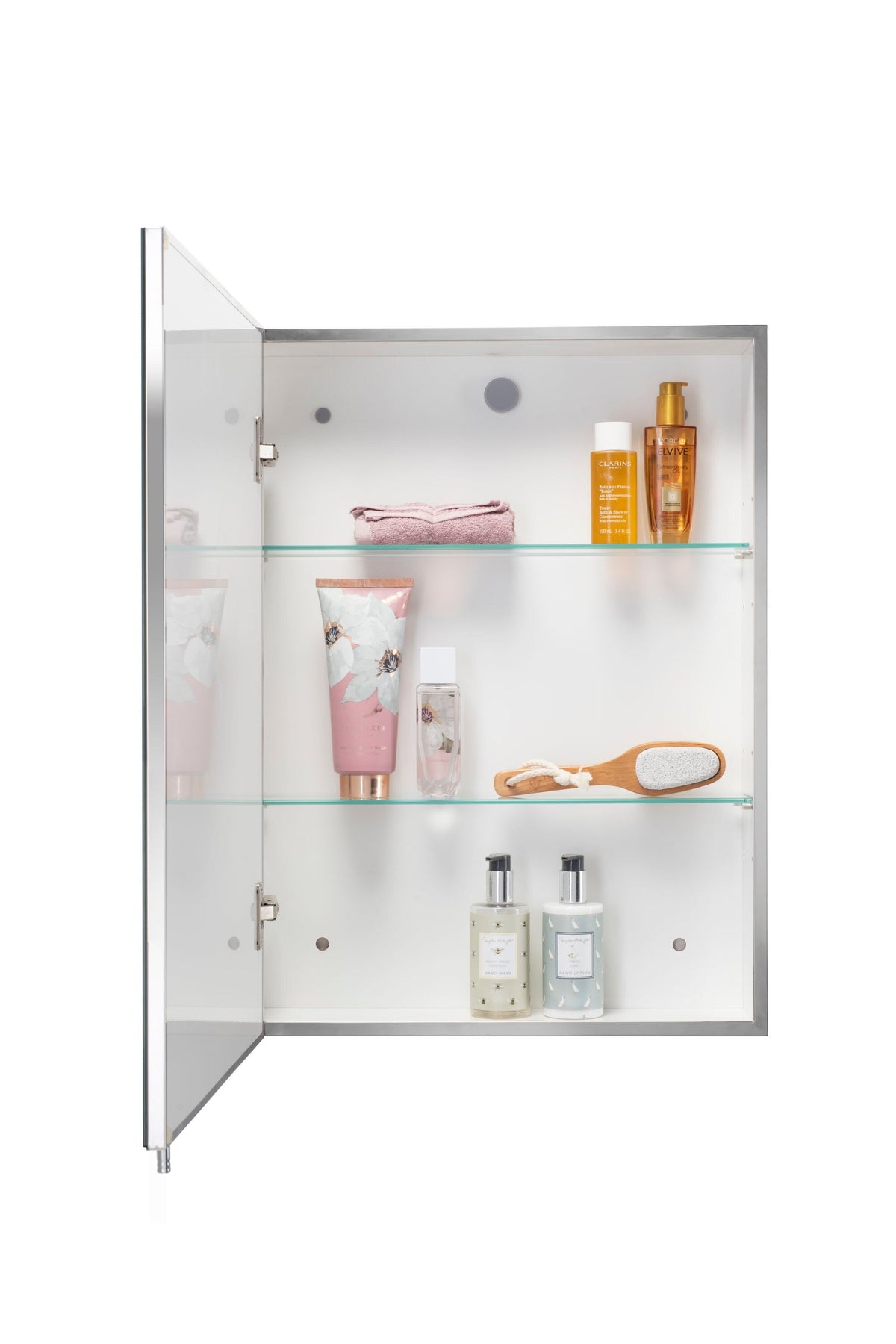 Croydex 20-in x 26-in Surface Mount Polished Stainless Steel Mirrored Medicine Cabinet