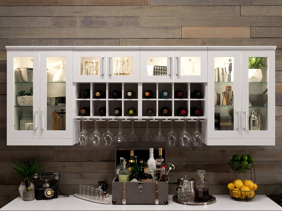 NewAge Products Home Bar 84-in x 85-in White Rectangle Bar Cabinet