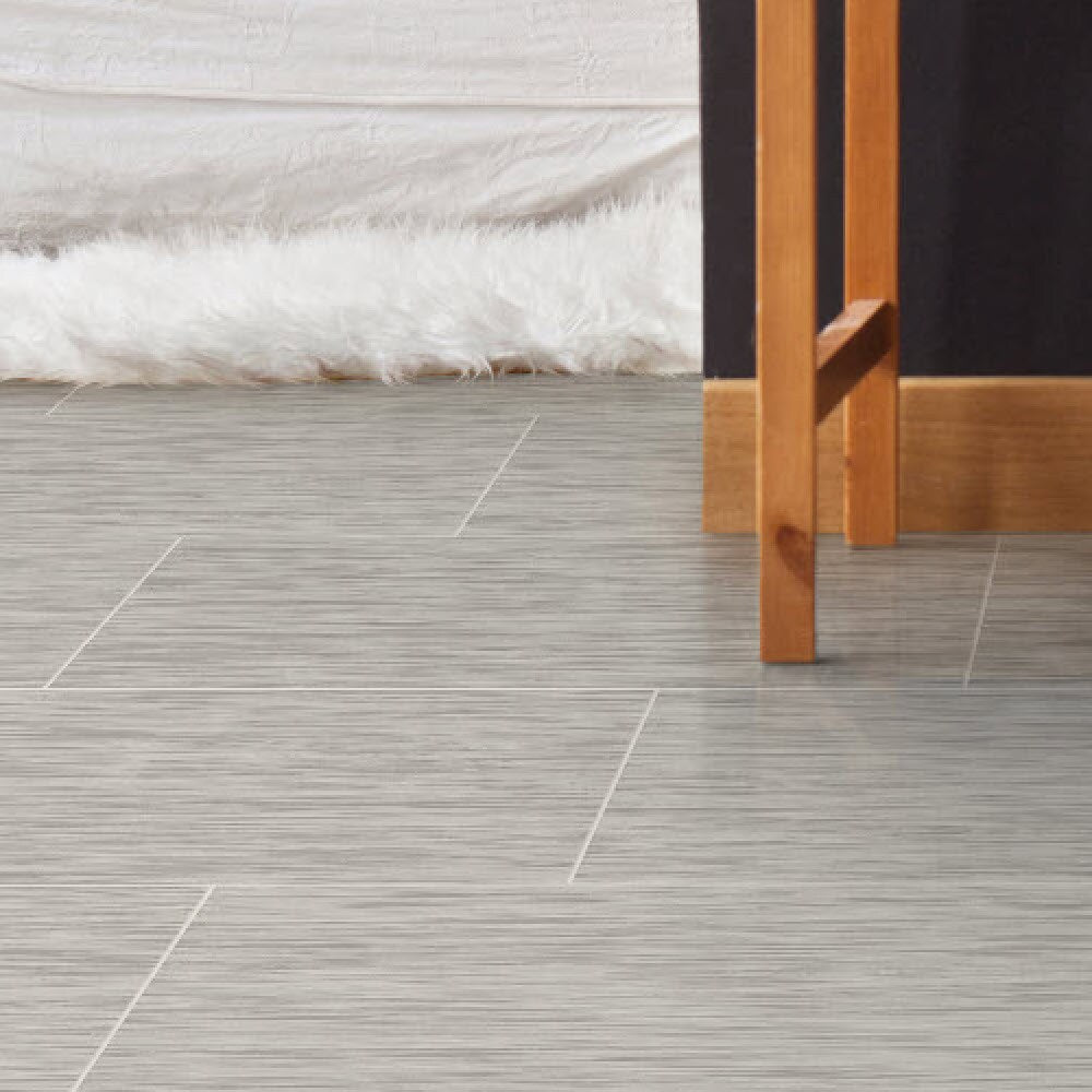 Congoleum AirStep Plus Linea Borderline Off-White Stone Look 12-ft W Cut-to-Length Low-Gloss Sheet Vinyl Flooring, 13-mil Wear Layer