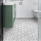 Apollo Tile (Sample) Athens White and Gray 4-in x 4-in Polished Marble Honeycomb Mosaic Floor and Wall Tile