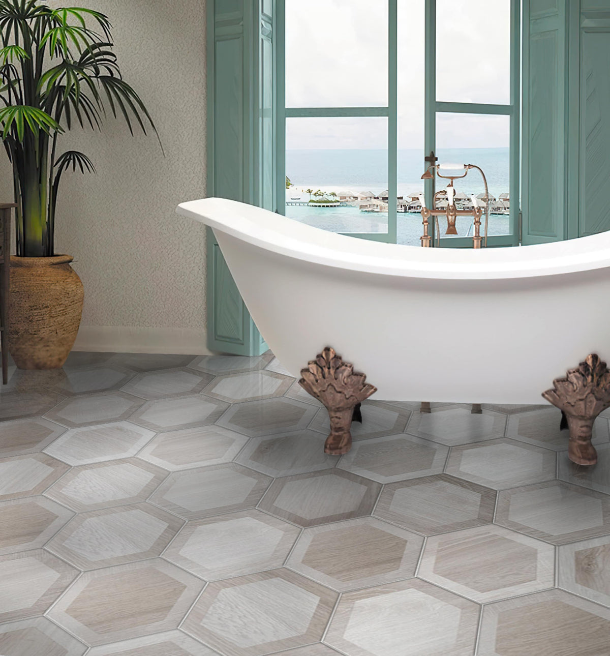 Apollo Tile (Sample) Woodnote Mink Gray 9-in x 9-in Matte Porcelain Patterned Floor and Wall Tile