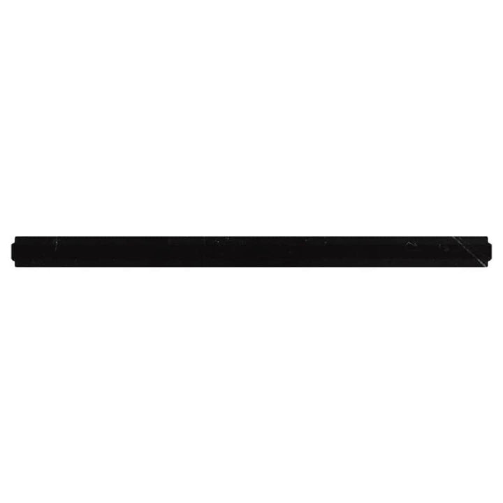 Apollo Tile 10-Pack Dark Black 1-in x 12-in Marble Pencil Tile (0.667-sq. ft/ Carton)