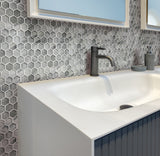 Apollo Tile (Sample) Wall Gray 4-in x 4-in Glossy Glass Honeycomb Patterned Wall Tile