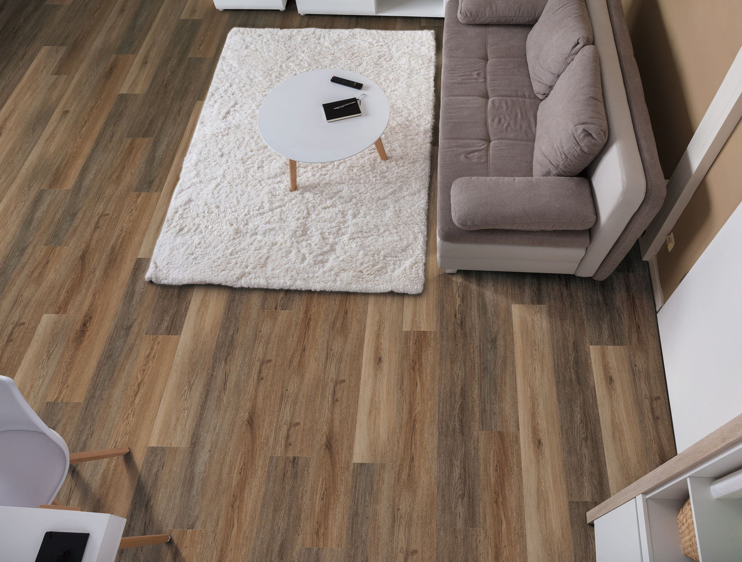 Style Selections Brunette Oak 7-in W x 48-in L x 5-mm T Waterproof Interlocking Luxury Vinyl Plank Flooring, 12-mil Wear Layer (23.36-sq ft Carton)