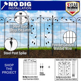 YARDLINK 4-ft H x 3-ft W Black Powder-coated Steel Decorative Metal Flat-top No Dig Decorative Fence Gate