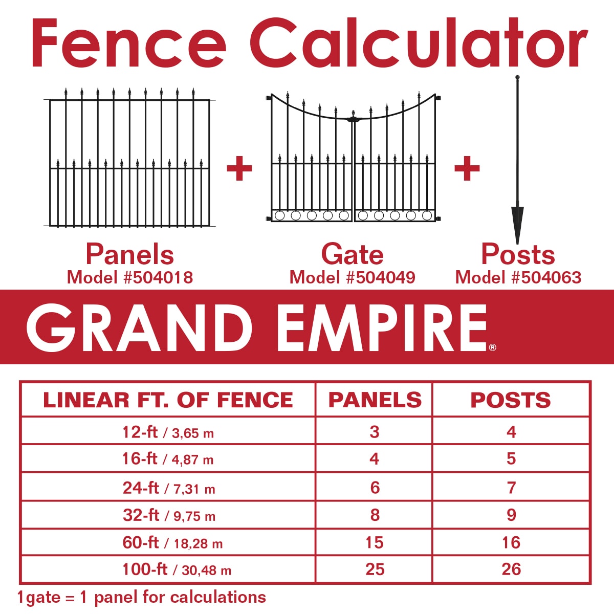 YARDLINK Empire 3-ft W Powder-coated Steel Decorative Metal Pressed-point No Dig Decorative Walk-thru Fence Gate