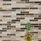 Diamante Brick 12 in. x 12 in. x 8 mm Glass Stone Mesh-Mounted Mosaic Wall Tile (10 sq. ft. / case) - Super Arbor