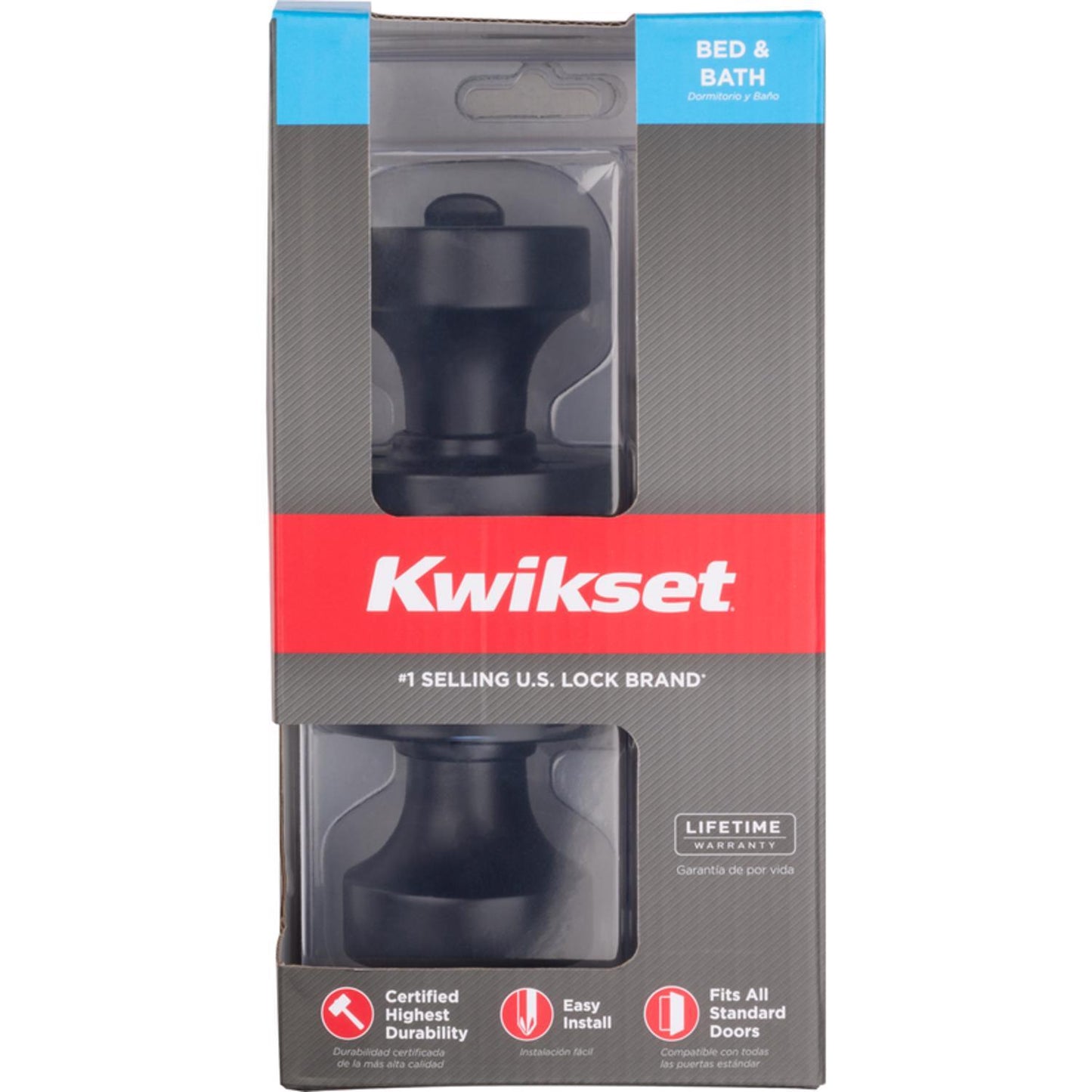 Kwikset Signature Series Pismo Iron Black Privacy Knob, Universal Handing
