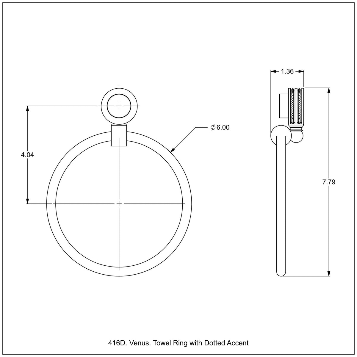 Allied Brass Venus Polished Brass Wall Mount Towel Ring
