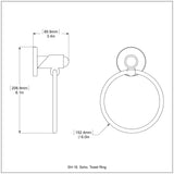 Allied Brass Soho Matte White Wall Mount Towel Ring, 6-in Diameter