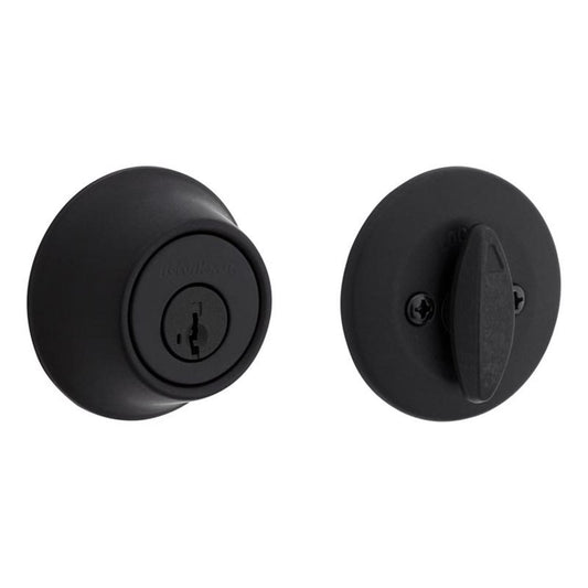 Kwikset Matte Black SmartKey Single Cylinder Deadbolt, ANSI/BHMA Grade 3, 2-3/4 in