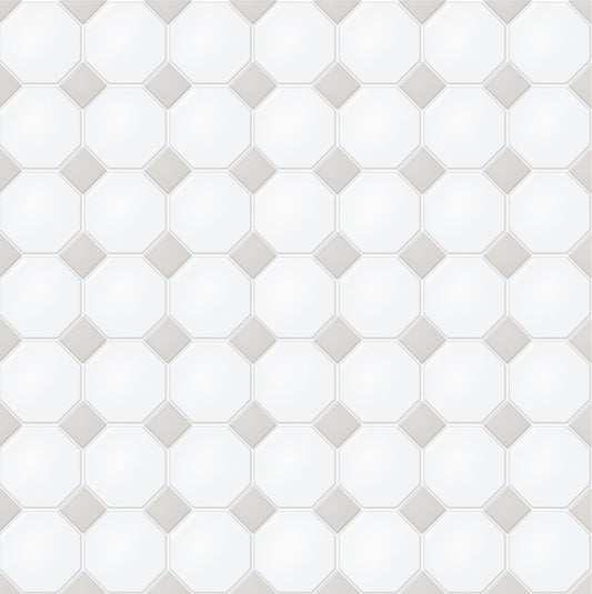 Satori Hudson Brilliant White and Gray 12-in x 12-in Matte Porcelain Mosaic Floor and Wall Tile (0.91-sq. ft/ Piece)