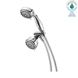 7-Spray 3.4 in. Dual Wall Mount Fixed and Handheld Shower Head in Chrome