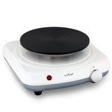 White Electric Countertop Burner - Buffet Hot Plate Burner with Adjustable Temperature