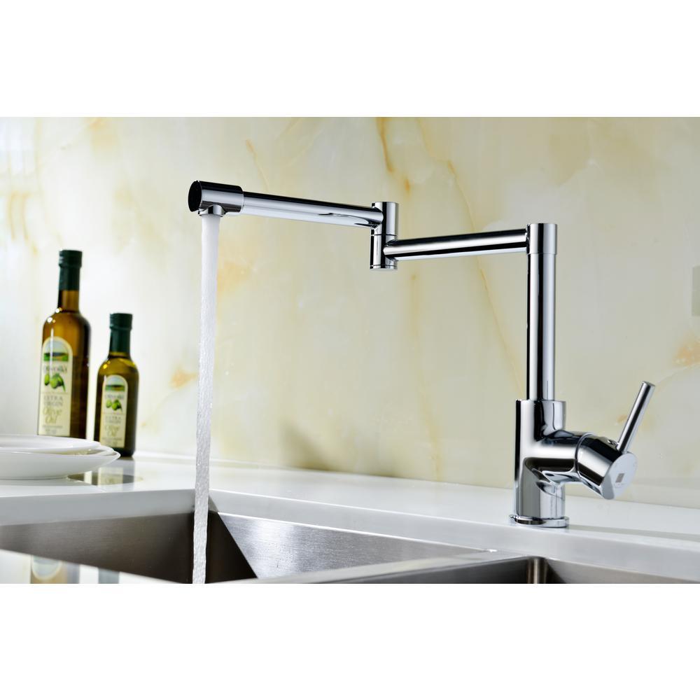 Manis Series Deck-Mounted Pot Filler in Polished Chrome - Super Arbor