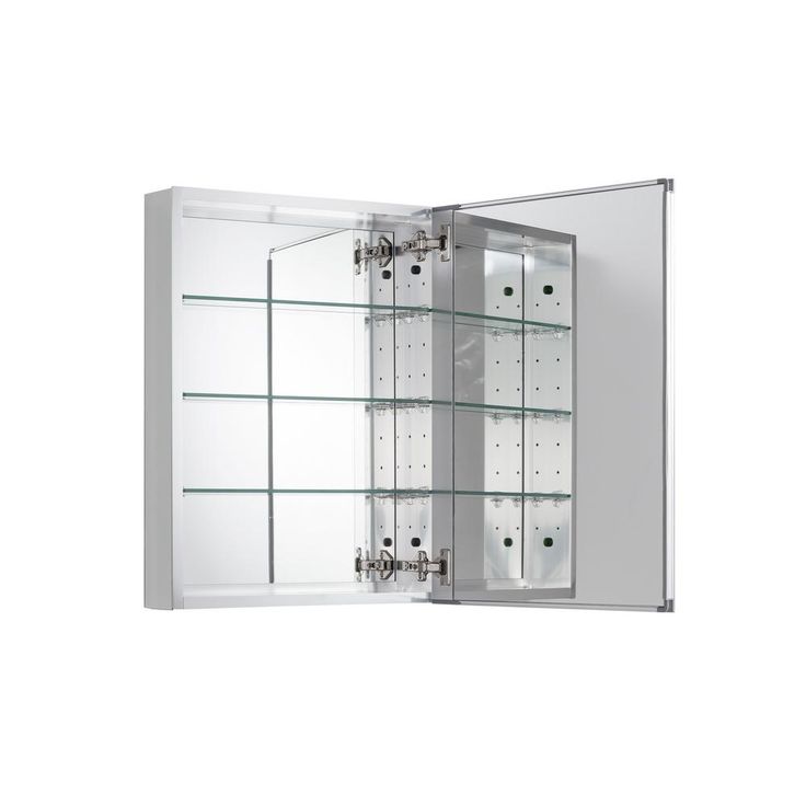 20 in. x 26 in. Recessed or Surface-Mount Bathroom Medicine Cabinet with Beveled Mirror in Silver