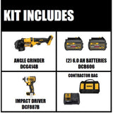 FLEXVOLT 4-1/2 in. 60-Volt MAX Lithium Ion Cordless Brushless Angle Grinder w/Bonus 1/4 in. Impact Driver(Tool-Only) - Super Arbor