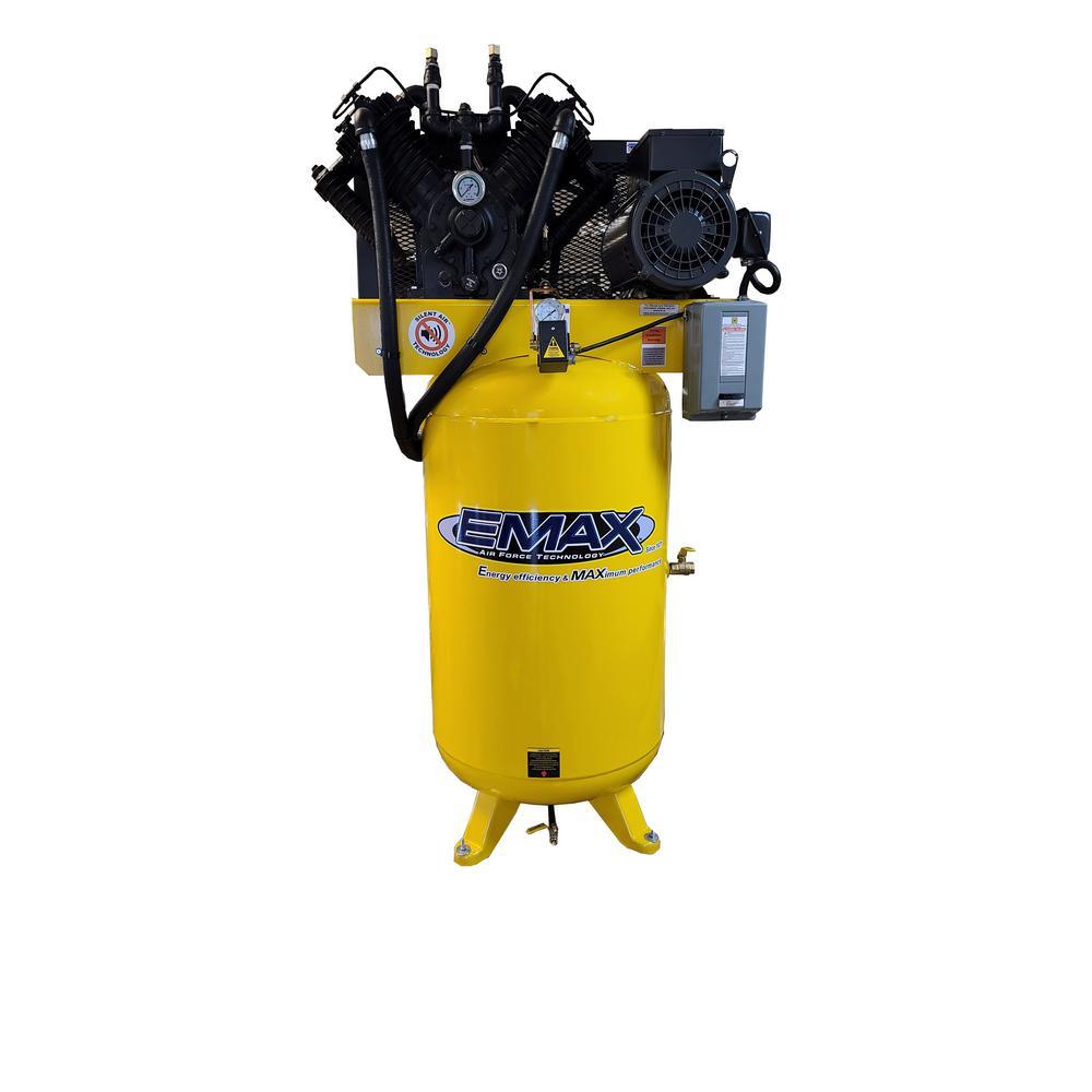 Industrial Series 80 Gal. 7.5 HP 1-Phase Silent Air Electric Air Compressor with Pressure Lubricated Pump - Super Arbor