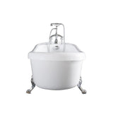 66.9 in. Acrylic Clawfoot Whirlpool Bathtub in White - Super Arbor
