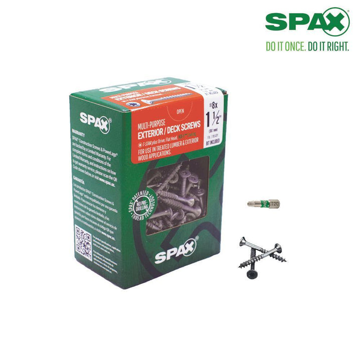 #8 x 1-1/2 in. T-Star Plus Flat Head Interior/Exterior HCR-X Screw (195-Box)