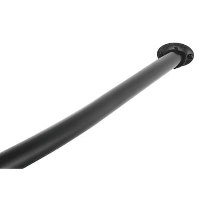 Kingston Brass Edenscape 51.5-in to 63-in Black Tension Single Curve Shower Rod