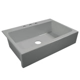 Josephine Quick-Fit Drop-in Farmhouse Fireclay 33.85 in. 3-Hole Single Bowl Kitchen Sink in Crisp White - Super Arbor