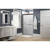 Simplicity 48 in. x 70 in. Semi-Frameless Traditional Sliding Shower Door in Bronze with Niebla Glass - Super Arbor