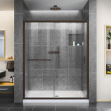 Infinity-Z 56 to 60 in. x 72 in. Semi-Frameless Sliding Shower Door in Brushed Nickel - Super Arbor
