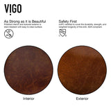 VIGO Russet Handmade Countertop Glass Rectangular Vessel Bathroom Sink in Red and Brown Fusion