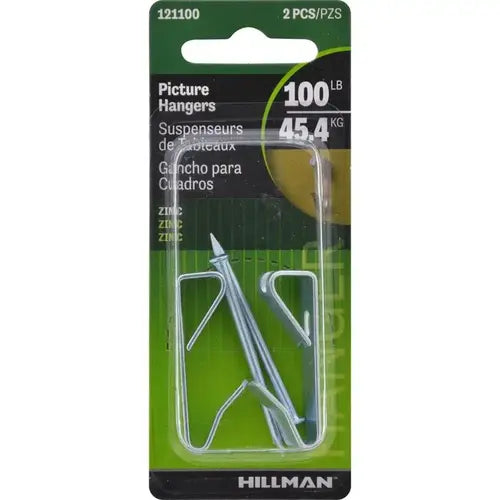 Hillman AnchorWire Silver Conventional Picture Hanger, 100 lb, 2-Pack