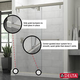 Lyndall 60 x 59-1/4 in. Frameless Mod Soft-Close Sliding Bathtub Door in Chrome with 3/8 in. (10mm) Clear Glass - Super Arbor