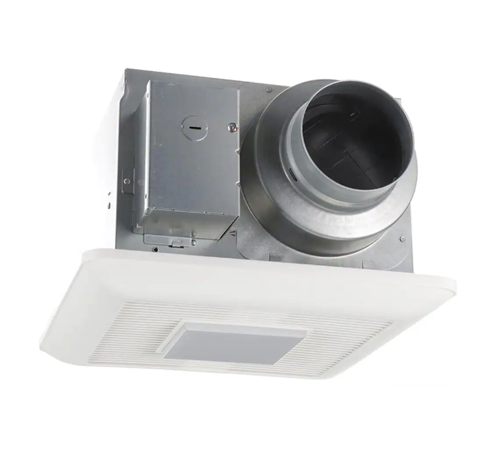 WhisperCeiling DC fan with LED lights, Pick-A-Flow Speed Selector 50, 80 or 110 CFM and Flex-Z Fast install bracket