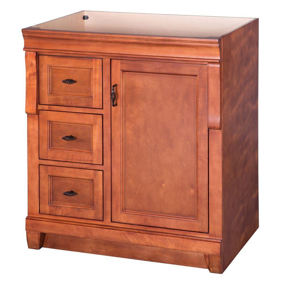 Naples 30 in. W 21.63 in. D Vanity Cabinet Only in Warm Cinnamon with Left Hand Drawers - Super Arbor