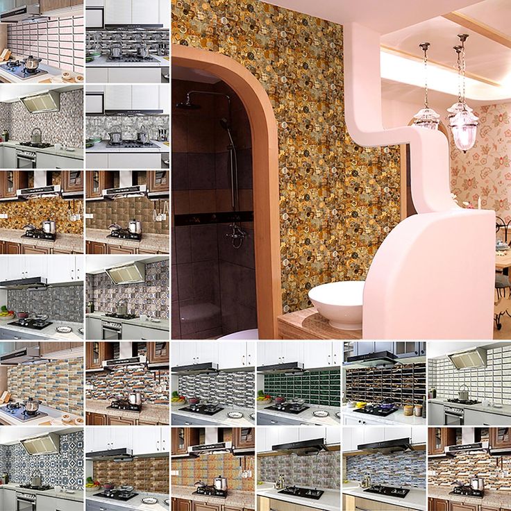 DIY Set 20x10cm Mosaic Kitchen Tile Stickers Bathroom Self-Adhesive Decor Waterproof