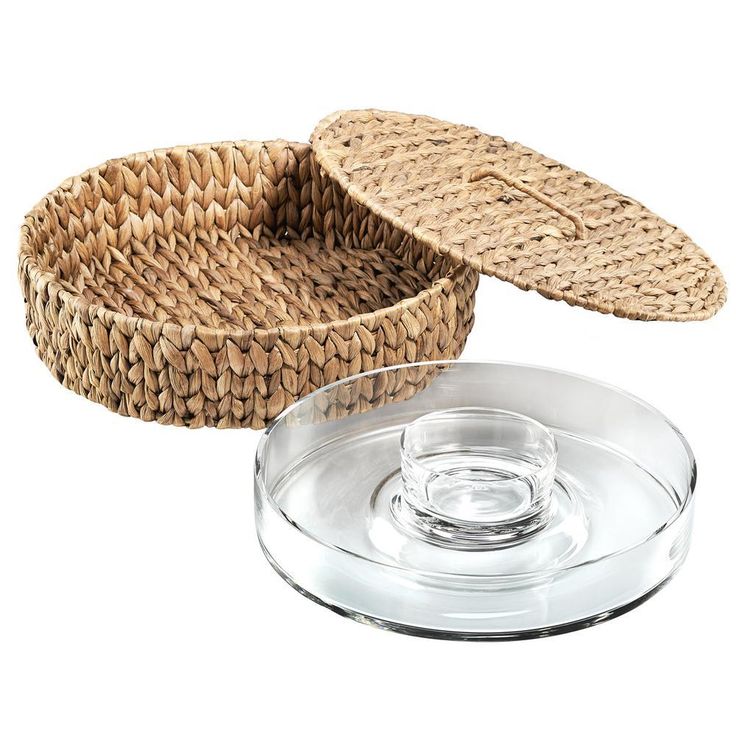 Garden Terrace 13.5 in. Chip and Dip Server with Container and Lid