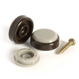 1 in. Round Chocolate Brown Self Stick or Screw On Floor Protector Chair Glides/Slider Feet (Set of 8)