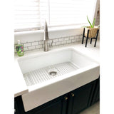 Josephine Quick-Fit Drop-in Farmhouse Fireclay 33.85 in. 3-Hole Single Bowl Kitchen Sink in Crisp White