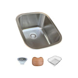 Stainless Steel 16 in. Single Bowl Undermount / Drop-in Bar Sink