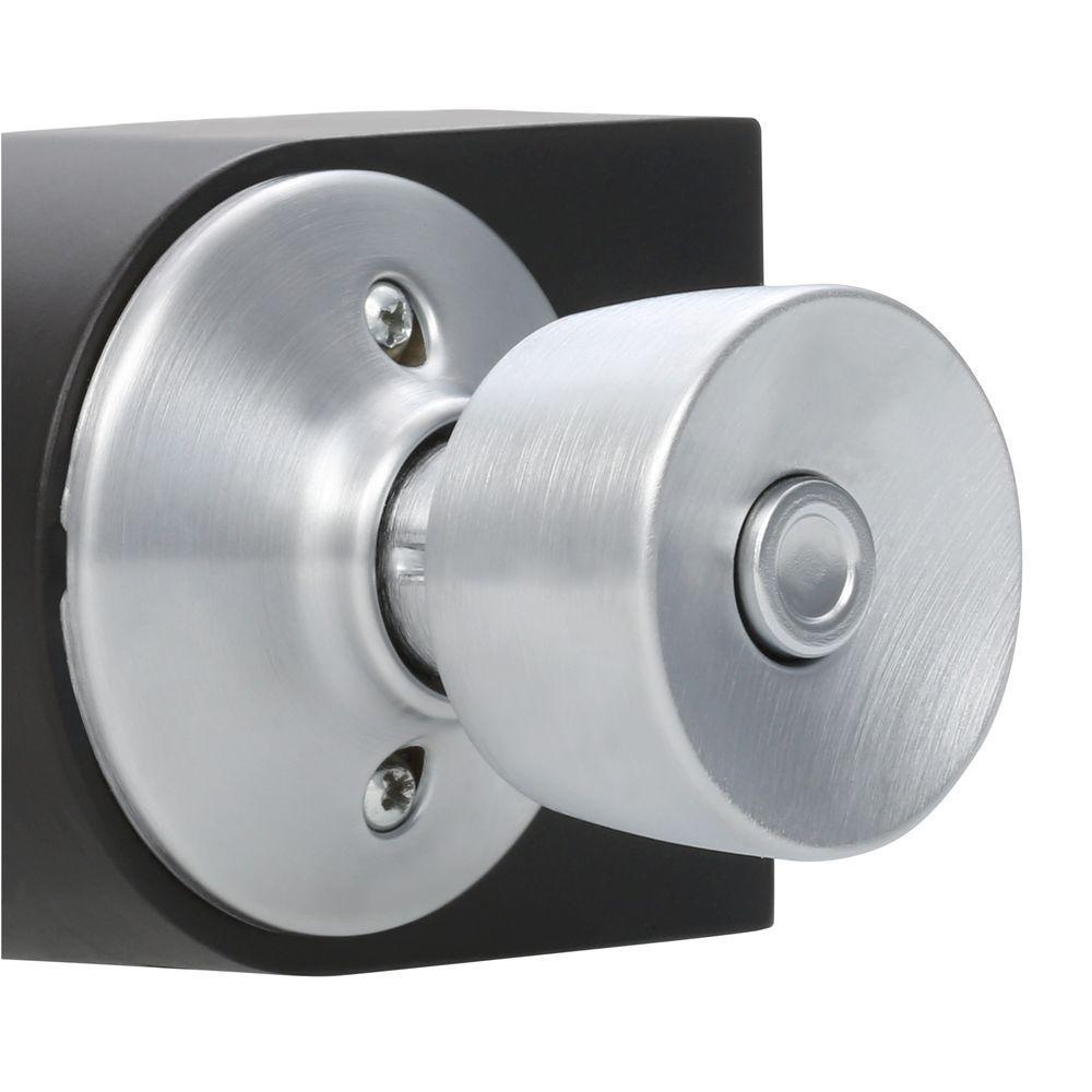 Bell Satin Chrome Privacy Bed/Bath Door Knob - Super Arbor