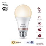 Tunable White A19 LED 60-Watt Equivalent Dimmable Smart Wi-Fi Wiz Connected Wireless Light Bulb (4-Pack) - Super Arbor