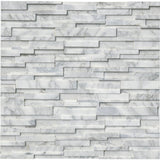 Arctic White 3D Ledger Panel 6 in. x 24 in. Honed Marble Wall Tile (10 cases / 60 sq. ft. / pallet) - Super Arbor