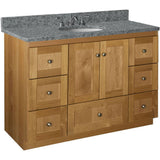 Shaker 42 in. W x 21 in. D x 34.5 in. H Vanity Cabinet Only in Natural Alder - Super Arbor