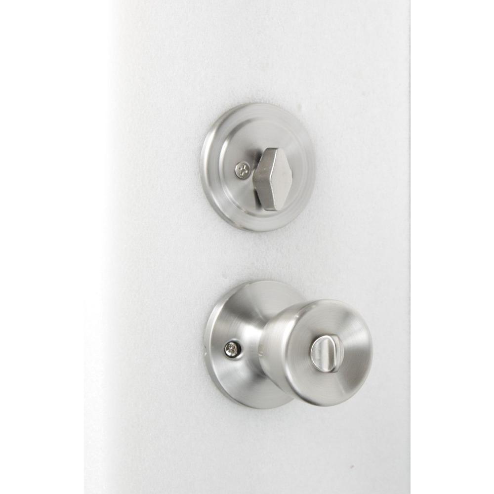 Satin Nickel Tulip Knob Door Lock Home Security Kit - Super Arbor