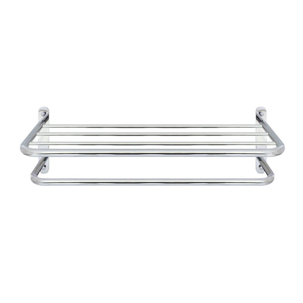 Hotel Grade 24 in. Wall Mounted Towel Rack in Polished Chrome - Super Arbor
