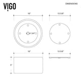 Matte Stone Round Vessel Bathroom Sink in White and Gotham Faucet in Matte Black - Super Arbor