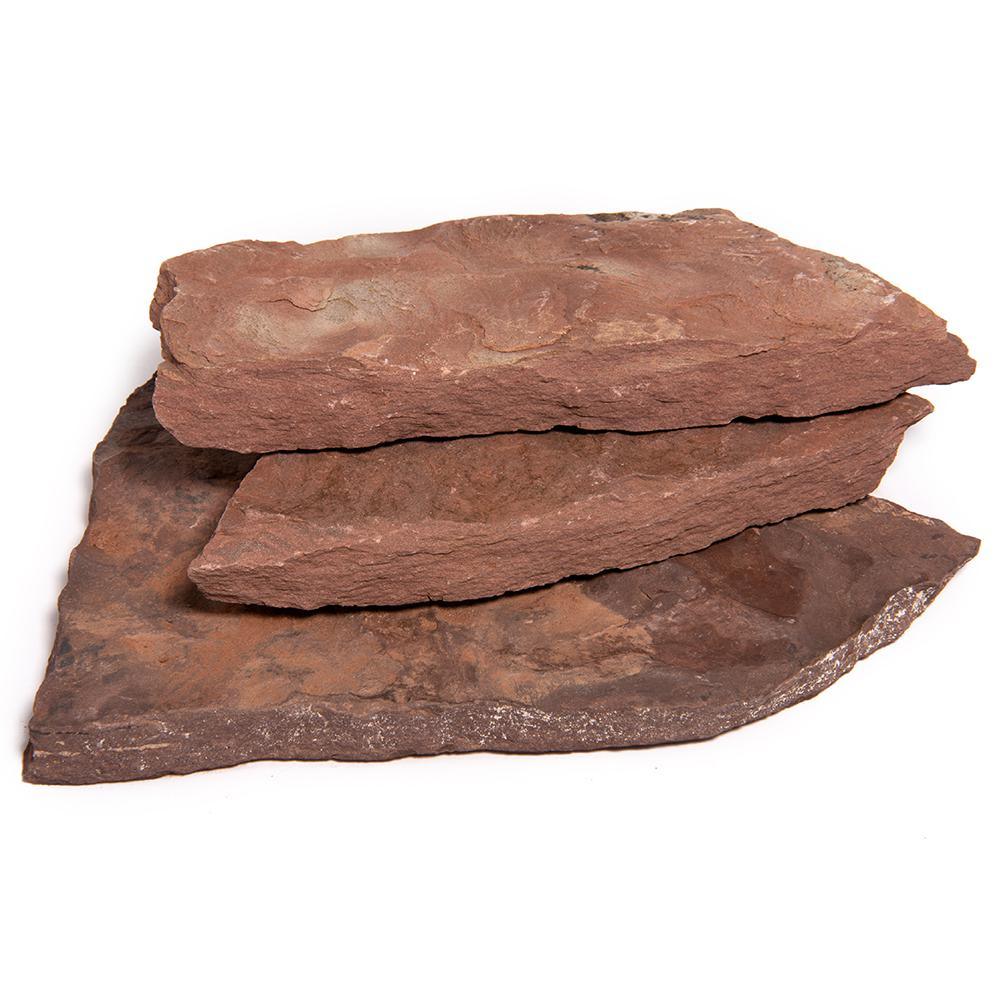 16 in. x 12 in. x 2 in. 120 sq. ft. Mexican Rose Natural Flagstone for Landscape, Gardens and Pathways - Super Arbor