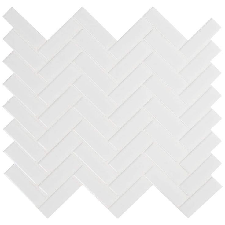 MSI Retro Bianco Herringbone 12.2 in. x 10.83 in. x 6mm Glossy Porcelain Mesh-Mounted Mosaic Tile (13.8 sq. ft. / case)