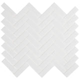 MSI Retro Bianco Herringbone 12.2 in. x 10.83 in. x 6mm Glossy Porcelain Mesh-Mounted Mosaic Tile (13.8 sq. ft. / case)